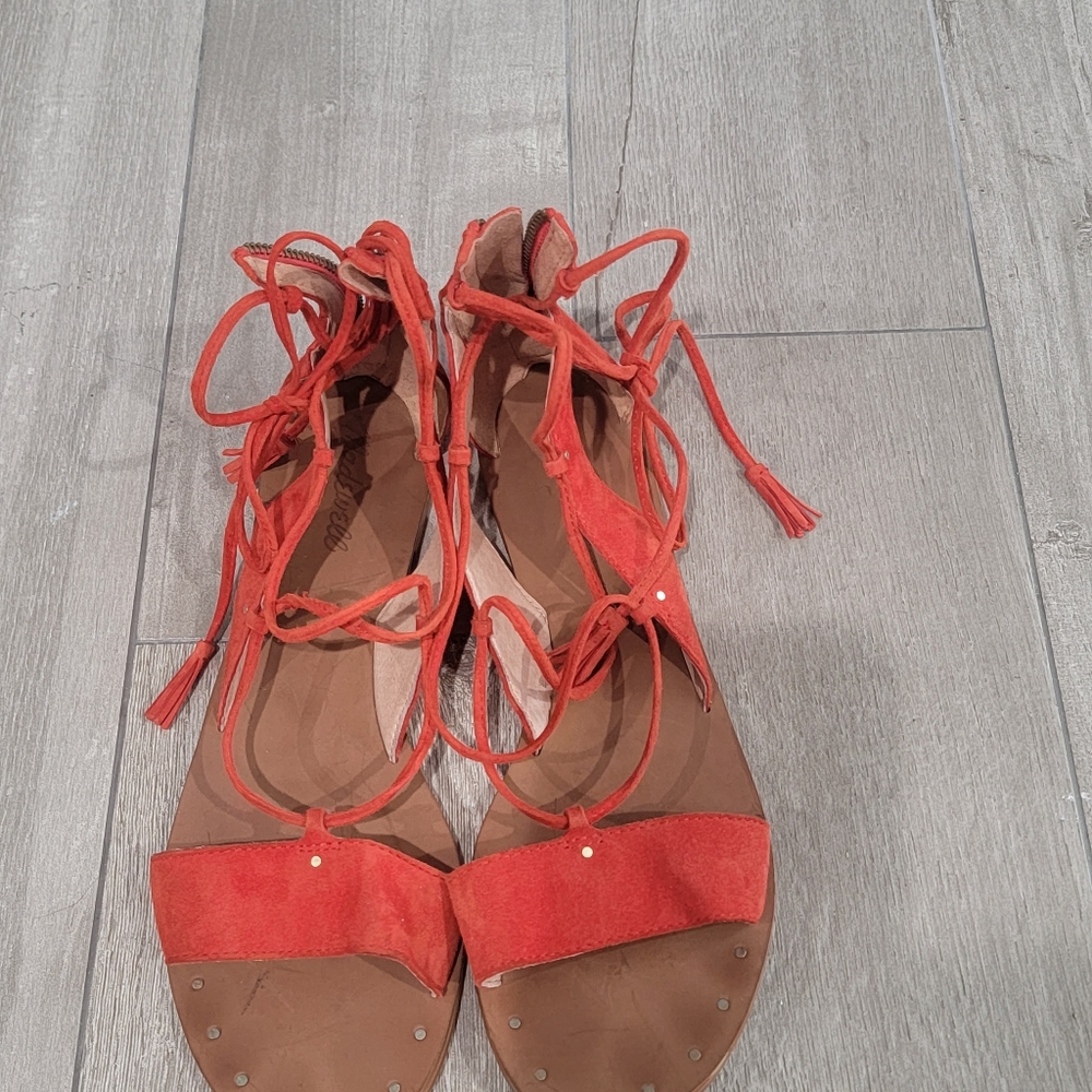 Madewell burnt orange suede gladiator sandals 8.5M - Picture 7 of 8